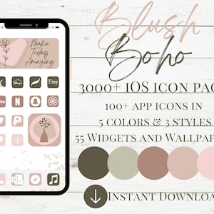 3000+ iOS 14 icons | boho style | app icons | iOS 15 | iOS 14 aesthetic | natural wallpaper | iphone icons