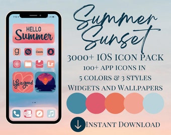 3000+ App icons, beach aesthetic iOS 14 icons, iOS 15, iphone wallpaper
