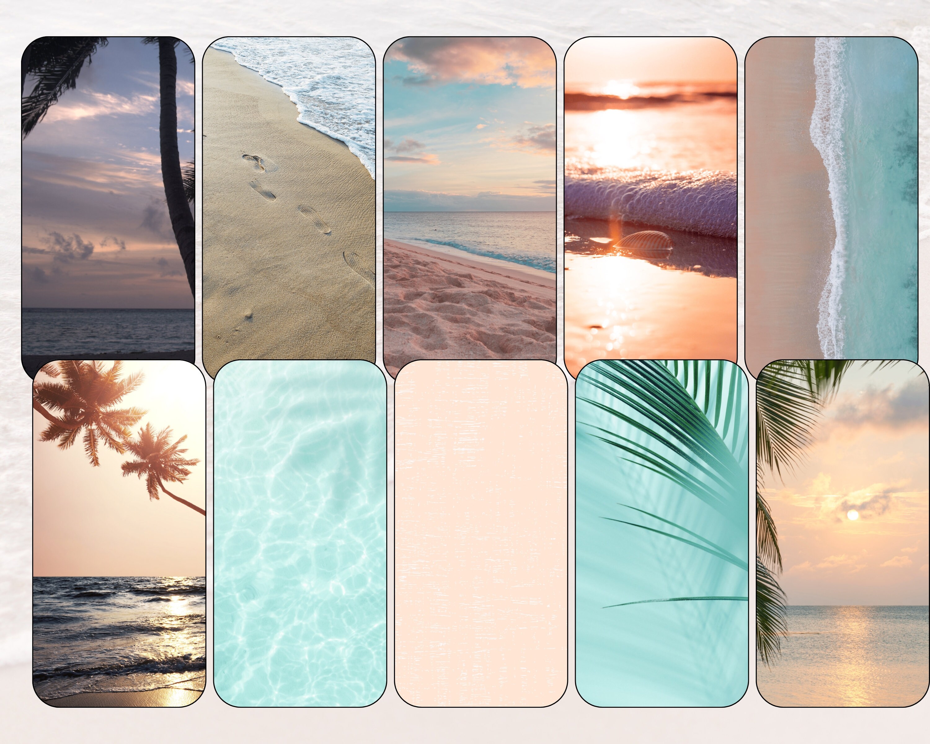 Beach Phone Wallpaper Pack, Tropical Wallpaper, Beach iPhone Wallpaper ...