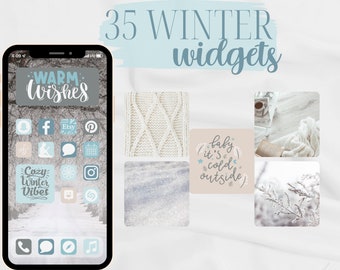 35 vinterwidgets för telefonen, julestetik, vinterwidgets för Widgetsmith