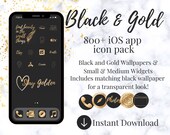 800+ gold and black app icons, iphone wallpaper, iOS 14 aesthetic, iOS 15 icons