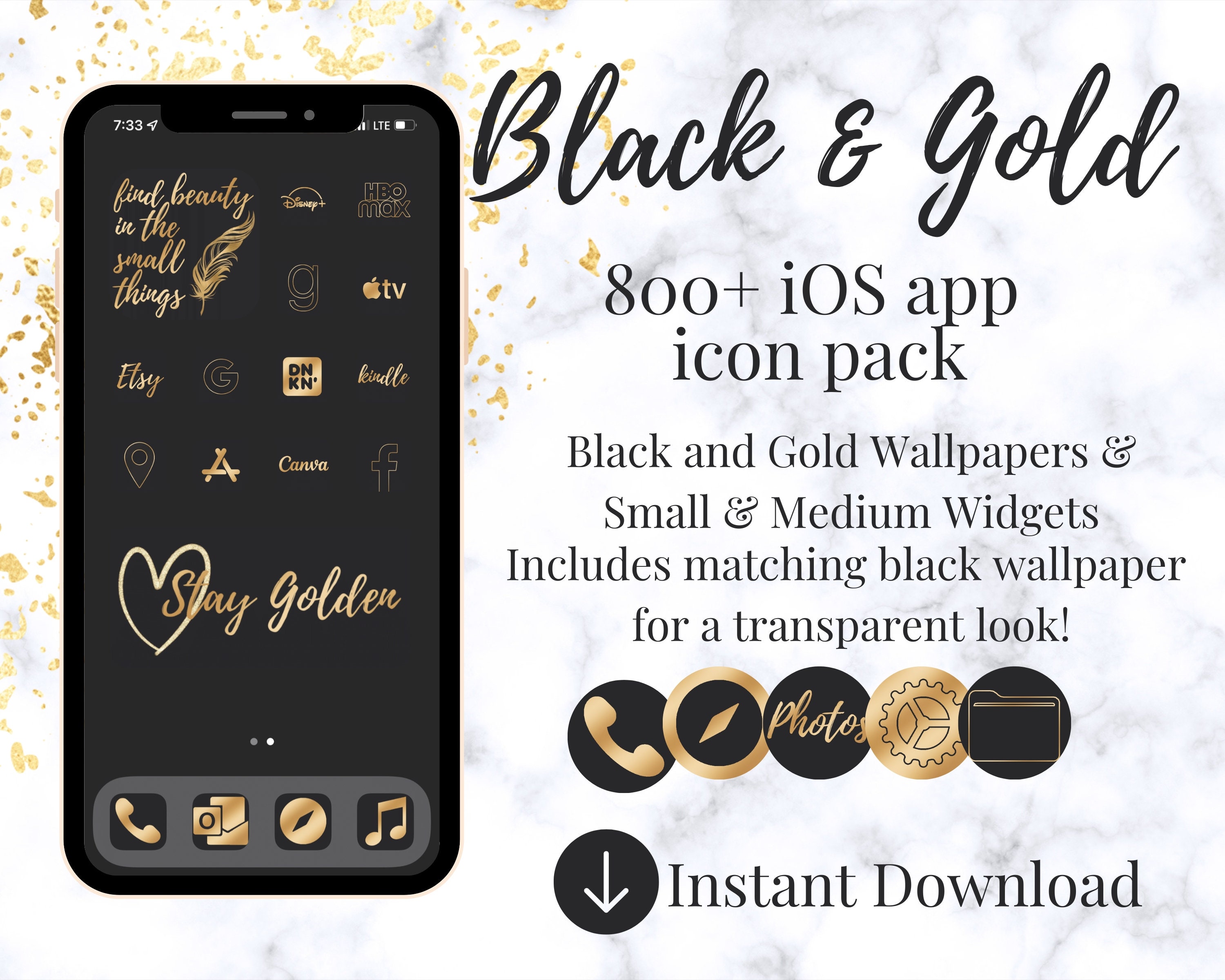 Black App Icons - Etsy Black App Icons - Etsy