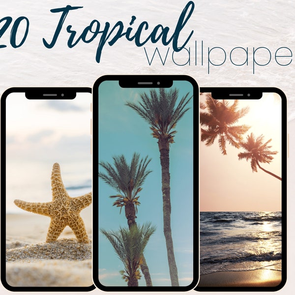 Beach Phone Wallpaper Pack, Tropical Wallpaper, Beach Iphone Wallpaper, Abstract Wallpaper, Digital Background