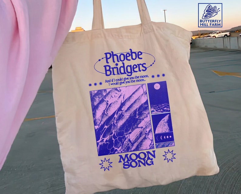 Phoebe Bridgers Moon Song Album Tote Bag, Phoebe Bridgers Tote Bag, Phoebe Bridgers Tour 2022, Aesthetic Tote Bag, Phoebe Bridgers Merch 