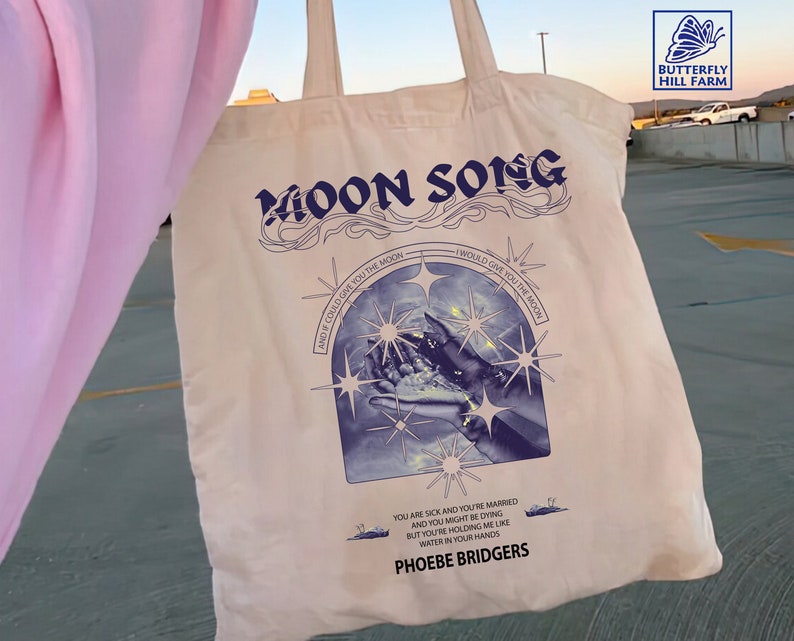 Moon Song Phoebe Bridgers Tote Bag, Phoebe Bridgers Tote Bag, Phoebe Bridgers Tour 2022, Aesthetic Tote Bag, Phoebe Bridgers Merch, Fan Gift 