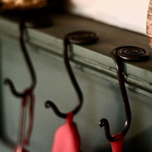 Stocking Holder Blacksmith Hand Forged Christmas Stocking Hanger/Hook for Mantle/Shelf