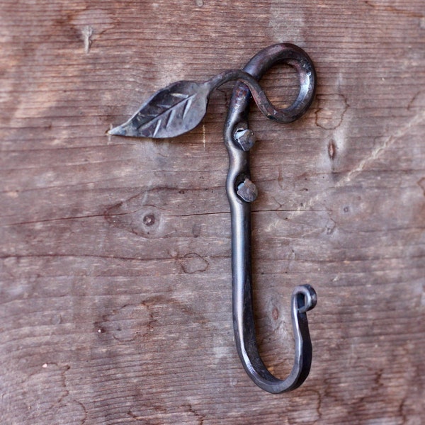 Leaf Hook Blacksmith Hand Forged Coat Hook