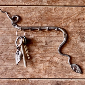 Leafy Key Holder Rack Hand Forged Blacksmith