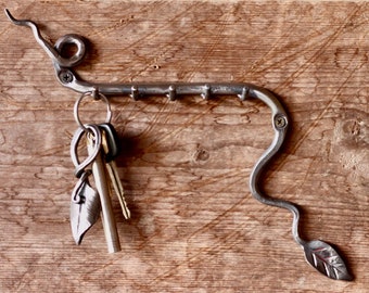 Hand Forged Key Rack/hand Forged Jewelry Rack/hand Forged Home Decor ...