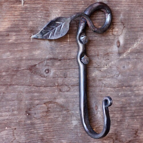 Hand Hand Towel Rack Holder Hook Blacksmith Leaf Design Etsy