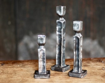 Candle Holder Hand Forged Steel Candlestick Holder Wedding Anniversary Iron Anniversary
