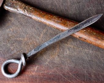 Personalized Letter Opener Hand Forged Blacksmith Loop Handle