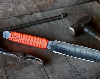 Hand Forged Hori Hori Garden Knife | Stainless Steel & Paracord | Serrated Blade | Limited Edition