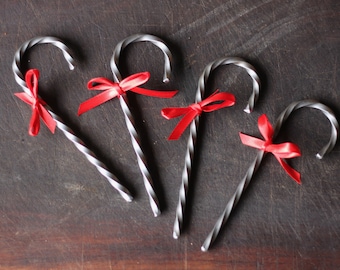 Hand Forged Candy Cane Christmas Ornaments | Blacksmith Wrought Iron Holiday Decorations, Christmas Tree, Candy Cane Gifts