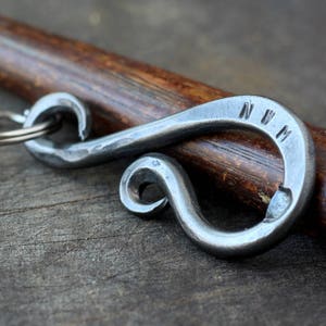 Personalized Keychain Bottle Opener Hand Forged Blacksmith