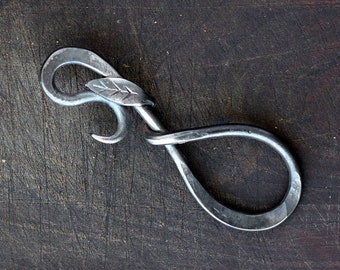 Personalized Bottle opener hand forged leaf