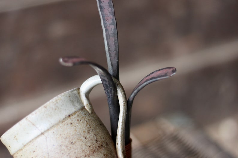 Hand Forged Metal Coffee Cup Holder Kitchen Coffee Mug Tree Countertop Tea Cups Holder Stand Blacksmith Kitchenware Decor image 5