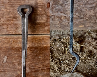 Hand Forged Deco Fire Poker | Blacksmith Made Iron Fireplace and Campfire Tool