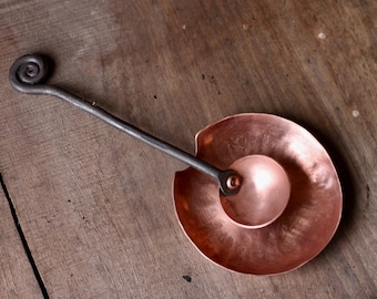 Copper Spoon Rest - Blacksmith Hand Forged Kitchen Stove Spoon Holder