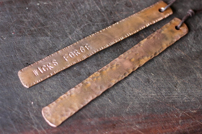 Personalized Copper Bookmark Rustic Handmade imagem 4