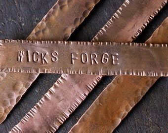 Personalized Copper Bookmark Rustic Handmade