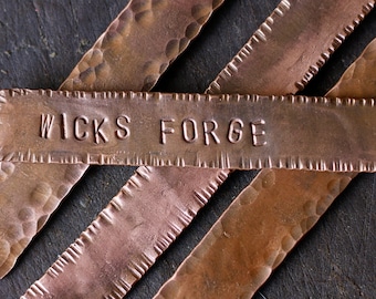 Personalized Copper Bookmark | Hand Forged Blacksmith Engraved Bookmark, Booklover Gift, Custom Bookmark