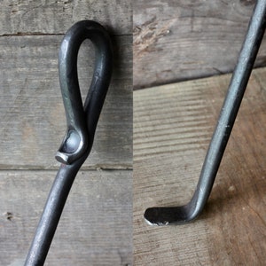 Hand Forged Wrought Iron Fire Poker: Wood Stove & Fire Pit Tool