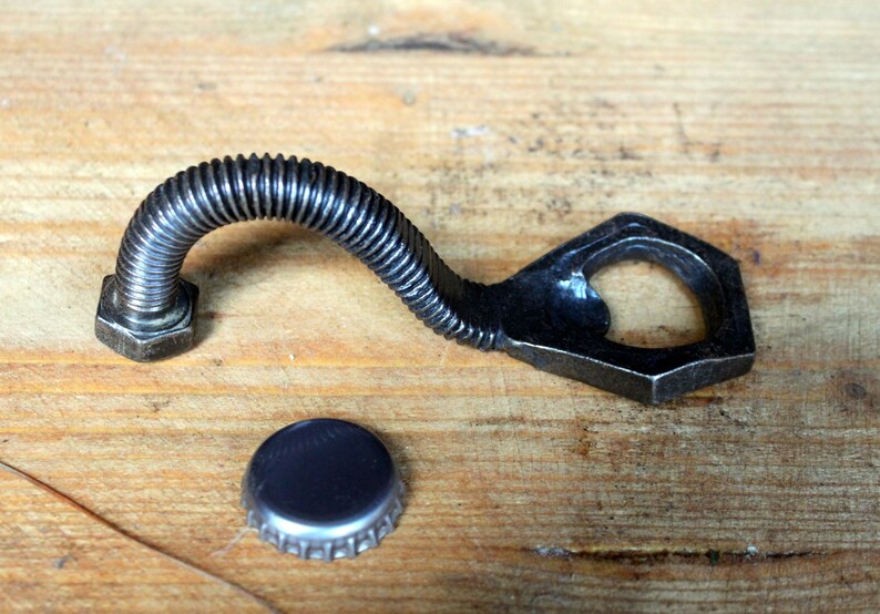 Nut and Bolt Bottle Opener Blacksmith Handmade Hand Etsy