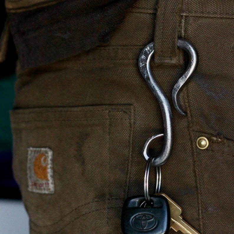 Belt Loop Keychain Bottle Opener Carabiner Blacksmith Hand Etsy Ireland