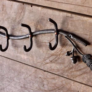 Oak Tree Coat Rack - Wall Mount Decorative Hooks Hand Forged Blacksmith Handmade