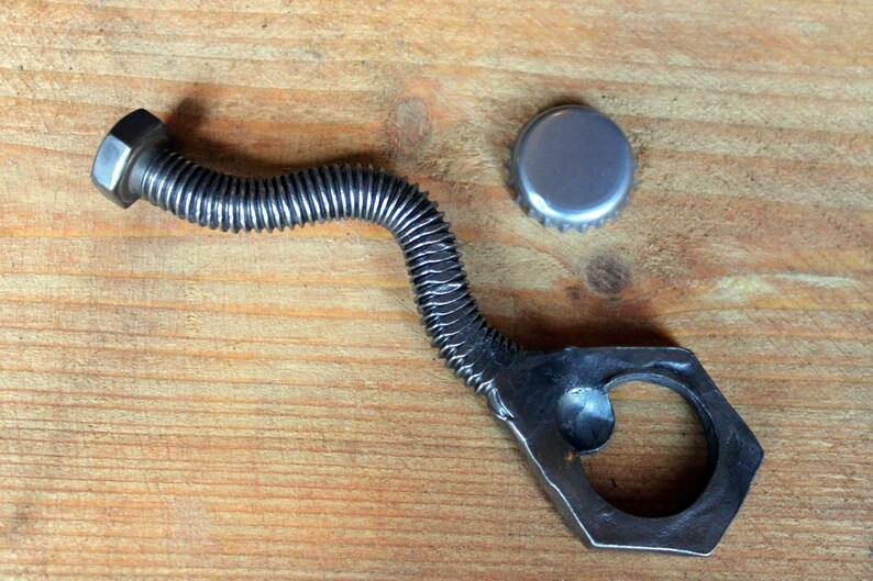 Nut and Bolt Bottle Opener Blacksmith Handmade Hand Etsy