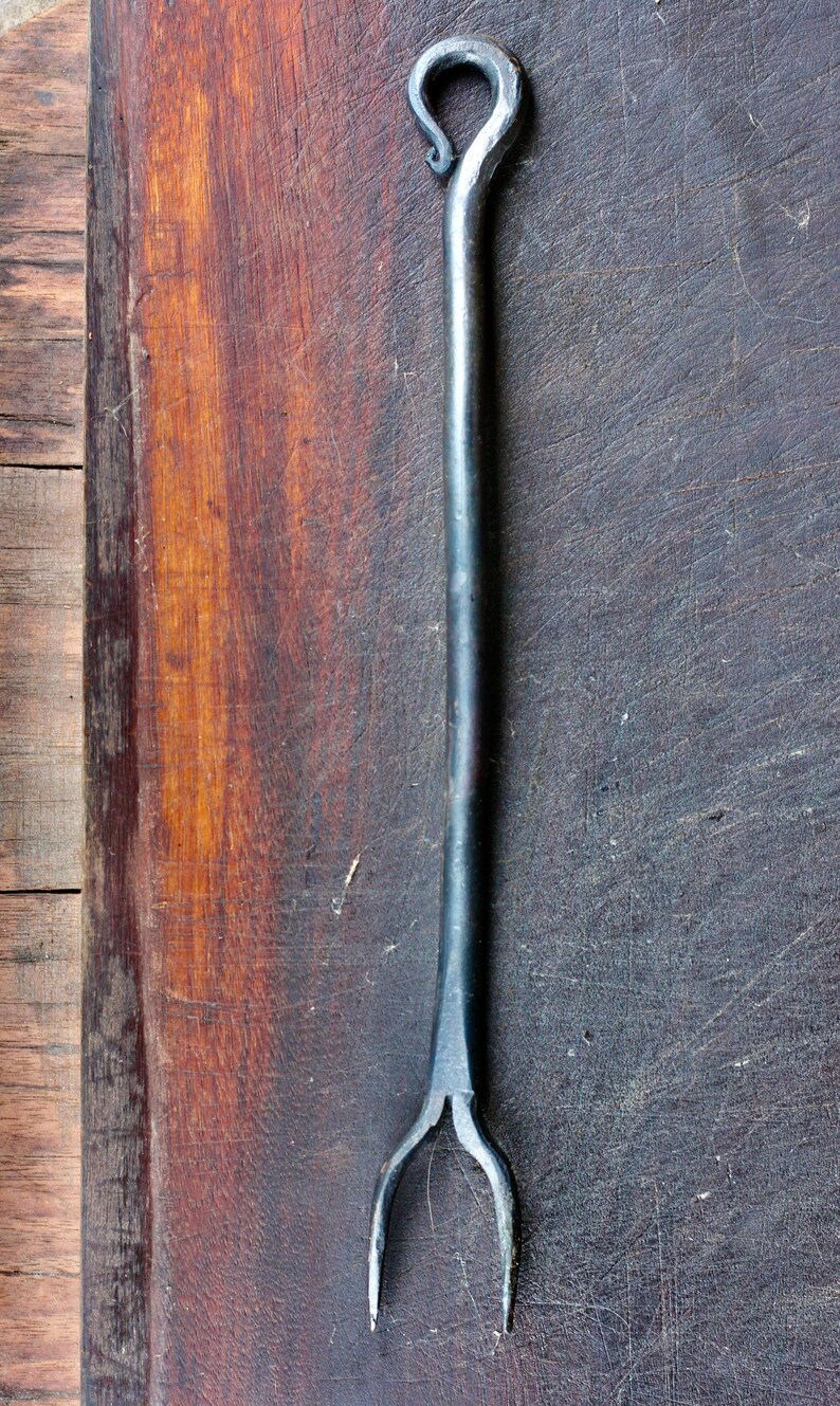 BBQ Cooking Fork Blacksmith Grill Tool Etsy