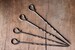 Skewers - Set of 2 or 4 Blacksmith Hand Forged Meat and Vegetable Cooking Sticks for BBQ Fire Pit Oven 