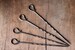 Skewers - Set of 2 or 4 Blacksmith Hand Forged Meat and Vegetable Cooking Sticks for BBQ Fire Pit Oven 