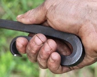 Hand Forged Fire Pit Poker "The Beast" | Extra Long 54" Blacksmith Outdoor Tool