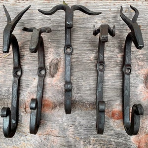 Mini Animal Hooks | Hand Forged Blacksmith -- Ram Bull Longhorn Unicorn Gazelle Antelope