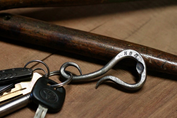 Belt Loop Keychain Bottle Opener Carabiner Blacksmith Hand Forged