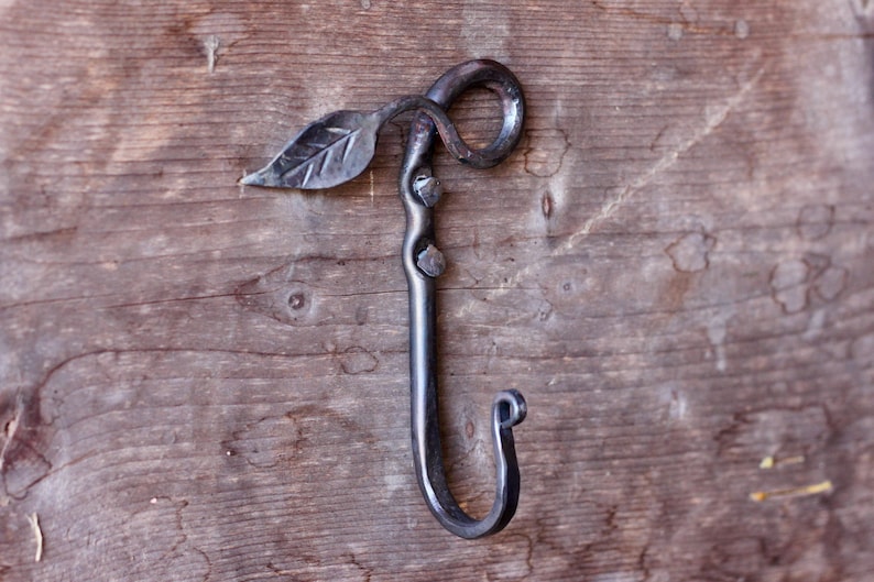 Leaf Hook Blacksmith Hand Coat Hook Etsy