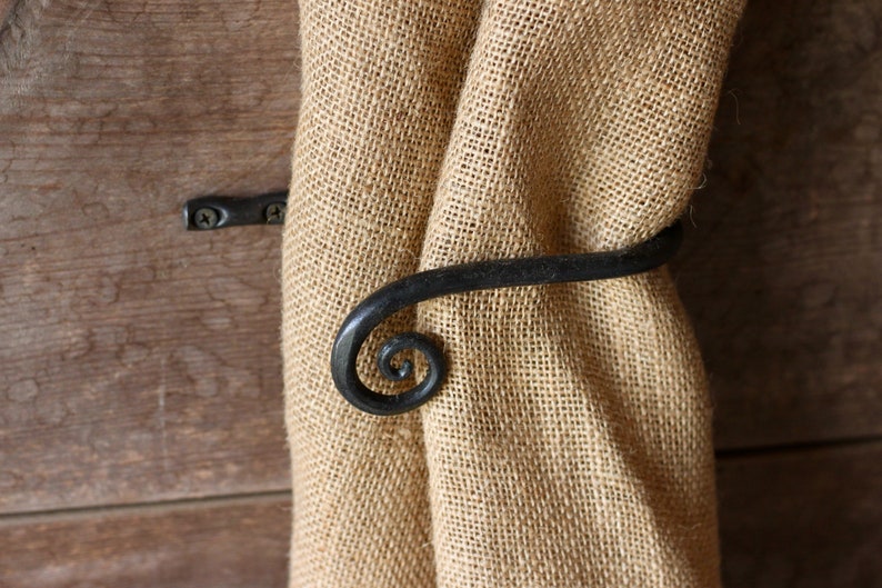 Curtain Tie Back Hand Blacksmith Curly Window Treatment Etsy Curtain Tie Back Hand Blacksmith Curly Window Treatment Etsy