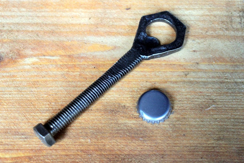 Nut and Bolt Bottle Opener Blacksmith Handmade Hand Etsy