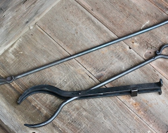 Hand Forged Mini Log Grabber & Fire Poker Set
