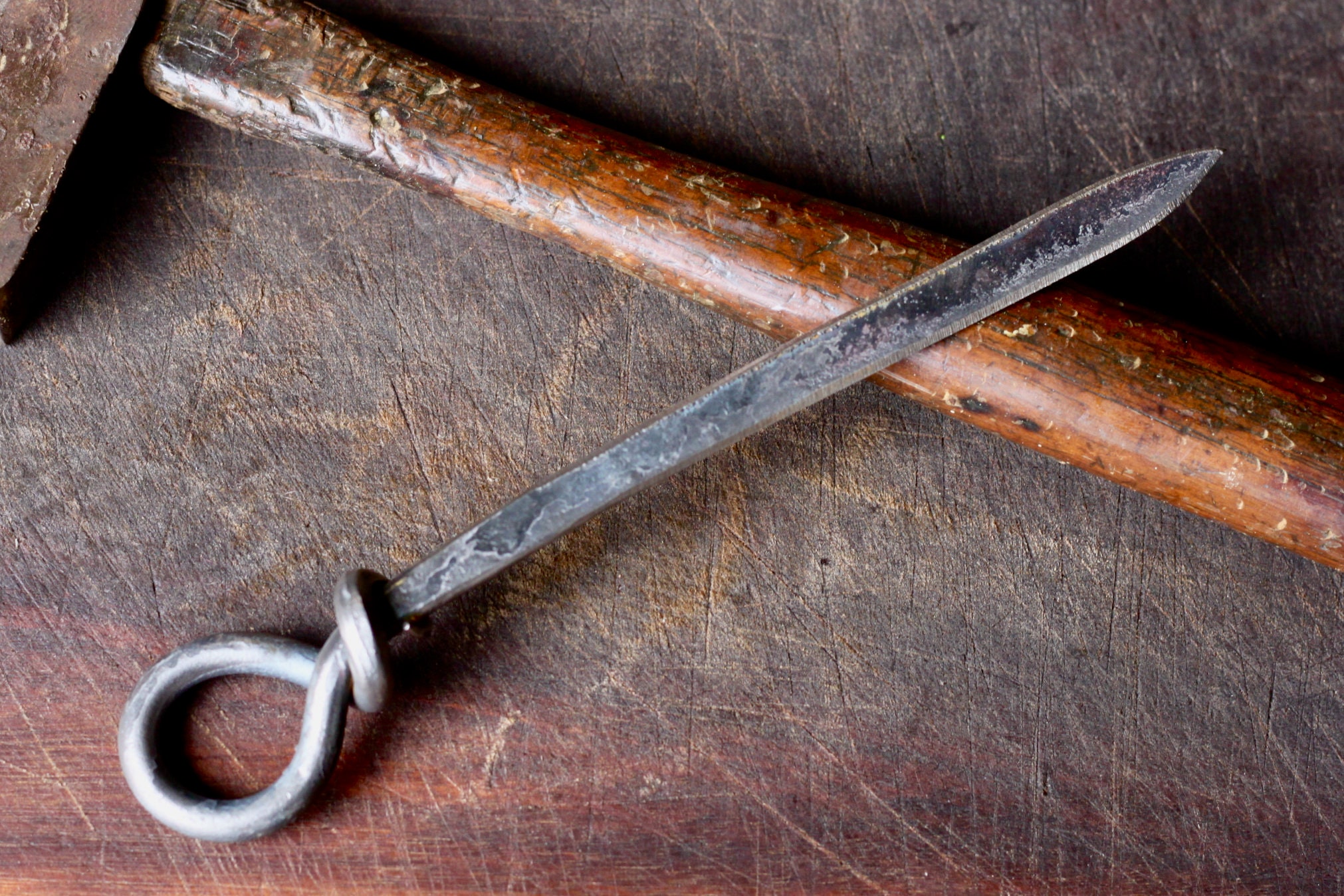 Personalized Hand Forged Letter Opener: Blacksmith Crafted Loop Handle