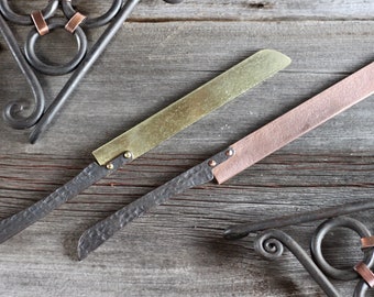 Cake Knife | Blacksmith Handmade Cake Cutting Knife Hand Forged Copper or Steel Cake Knife