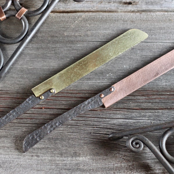 Cake Knife | Blacksmith Handmade Cake Cutting Knife Hand Forged Copper or Steel Cake Knife