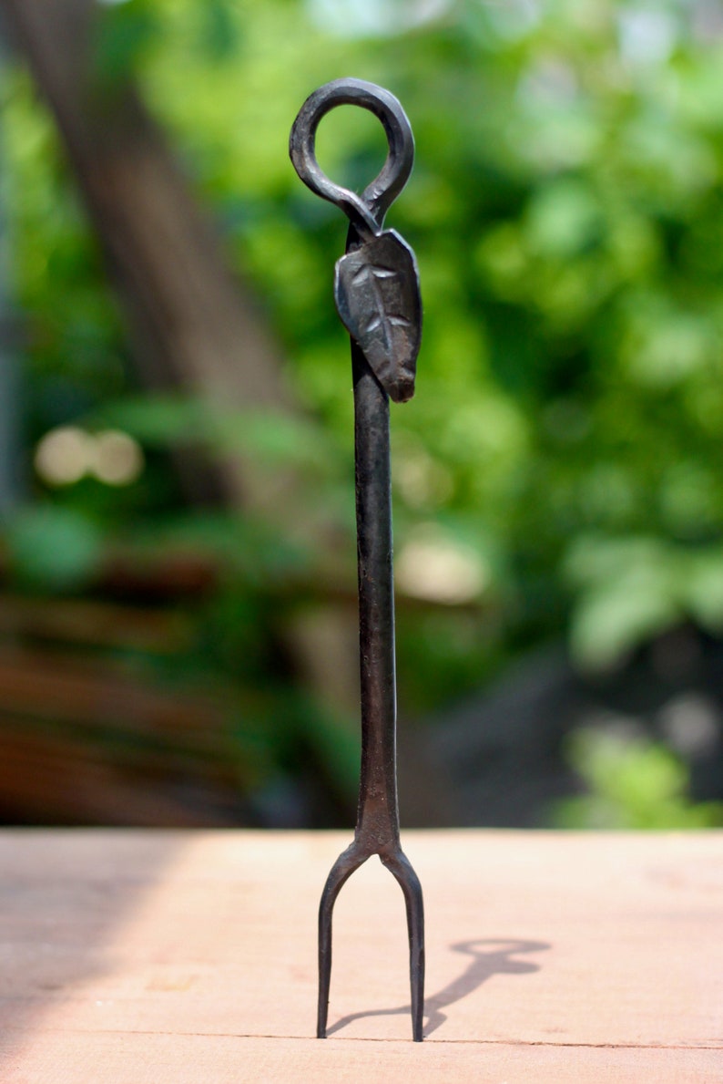 BBQ Cooking Fork Blacksmith Grill Tool Etsy