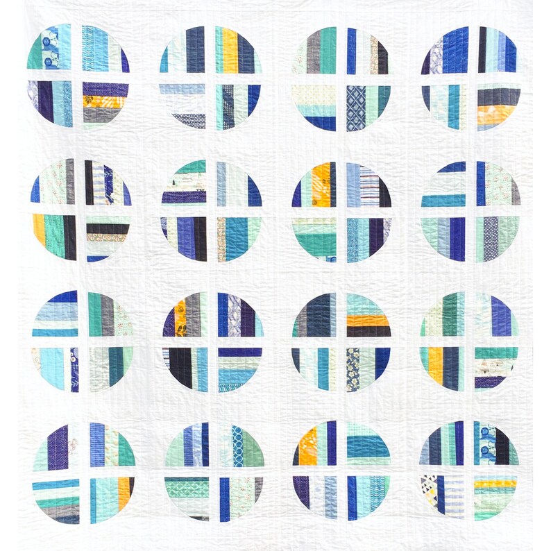 PDF That's No Moon Quilt Pattern by Megan Collins // Modern Curves Quilt// Scrappy Quilt Pattern image 2