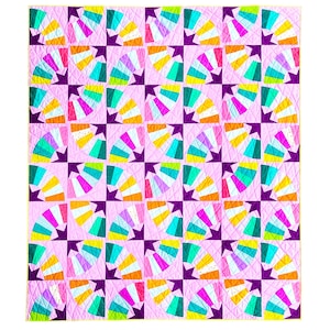 Scarica il modello PDF "Stars Above Quilt", stella moderna, trapunta curva, patchwork di carta per principianti, modello per trapunta a stella, FPP, creazione di trapunte immagine 5