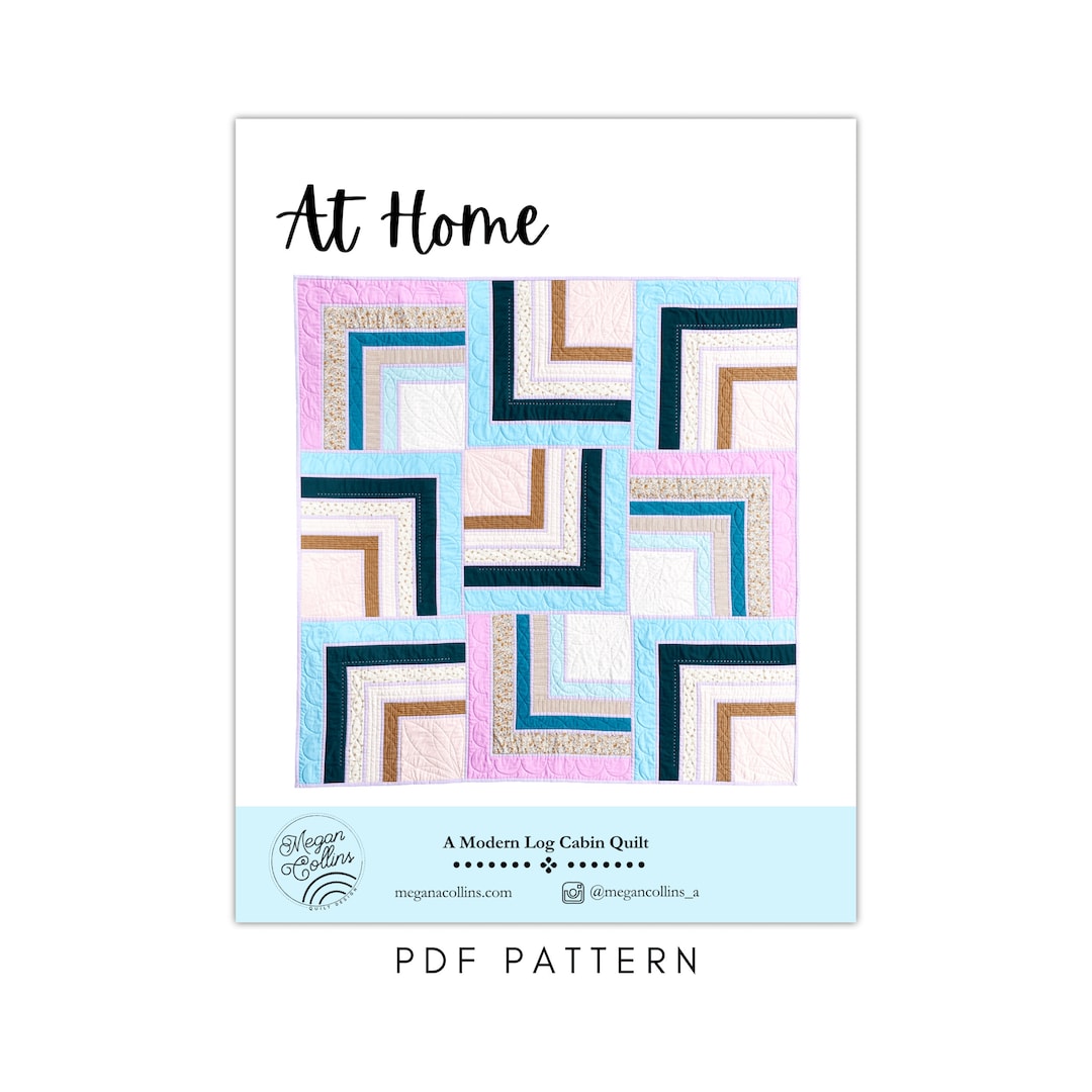 PDF at Home Quilt Pattern, Modern Log Cabin (digital Download) - Etsy
