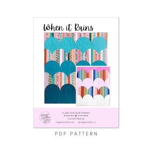 Wenn es regnet, Quiltmuster, Jelly Roll Quilt, Anfänger, moderne traditionelle Quilt, Baby, Quilten