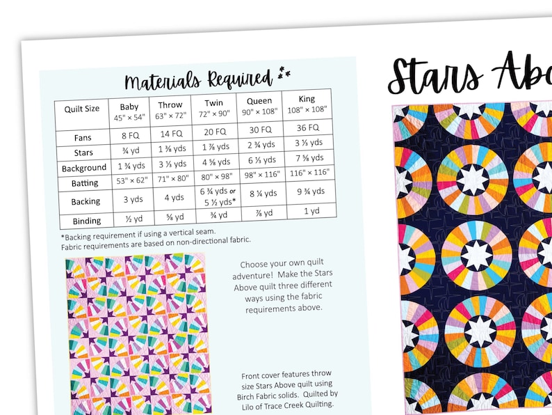 PDF Stars Above Quilt Pattern Download, Modern Star, Curves Quilt, Beginner Foundation Paper Piecing, Star Quilt Pattern, FPP, Quilt Making image 3